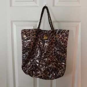 Y2K Sparkly cheetah tote bag